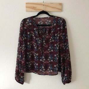 Floral Red Blouse